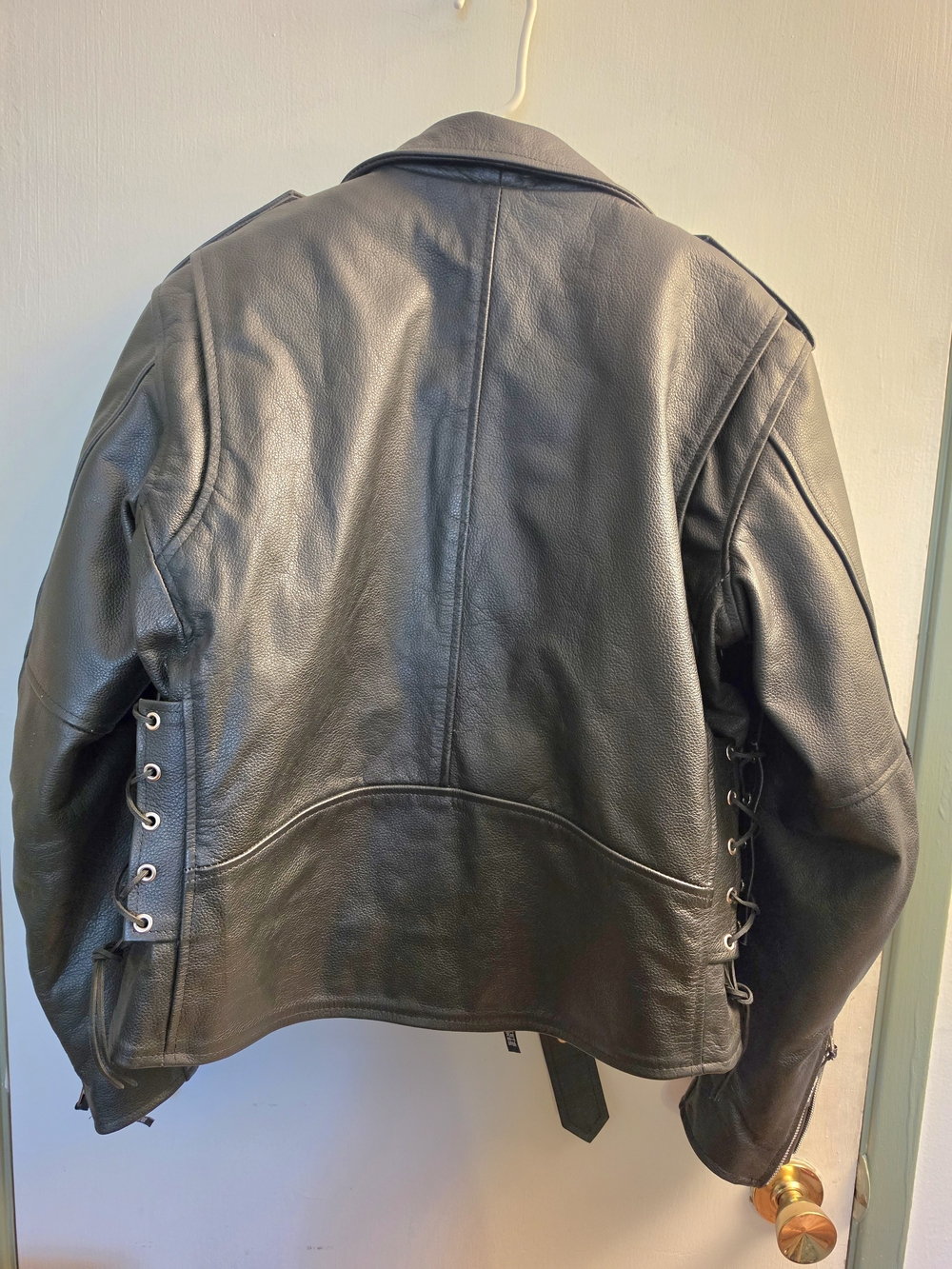 Jackets 4 BIKES Black Leather Biker Jacket - Men's - Picture 2 of 10